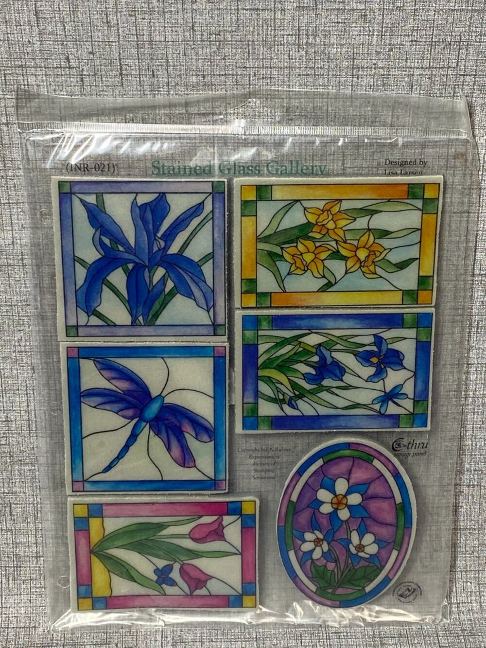 VTG NEW Stained Glass Gallery EZ Mount Rubber Stamps Hard To Find New Old Stock